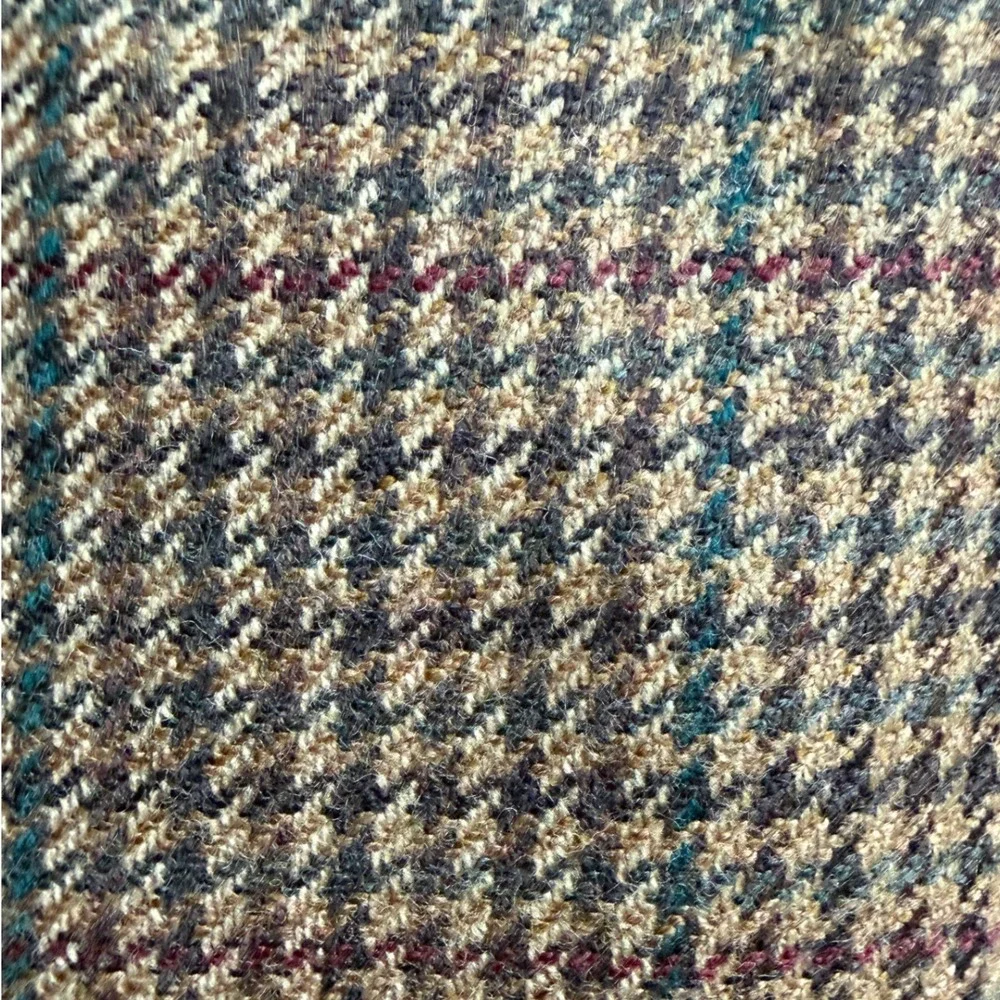 Lauren Ralph Houndstooth Sports Coat Blazer Mens 44R Brown Lambswool Tweed